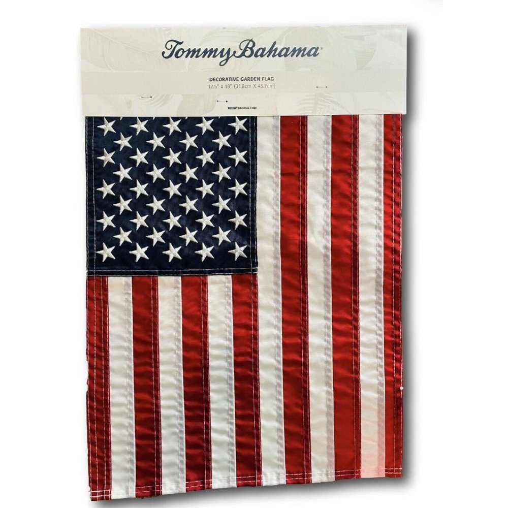 Tommy Bahama Decorative Garden Flag American USA Red White Blue